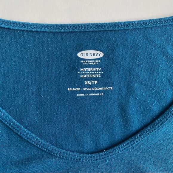4/$20 OLD NAVY XS Teal Empire Waist Maternity V-Neck Top - Picture 9 of 15